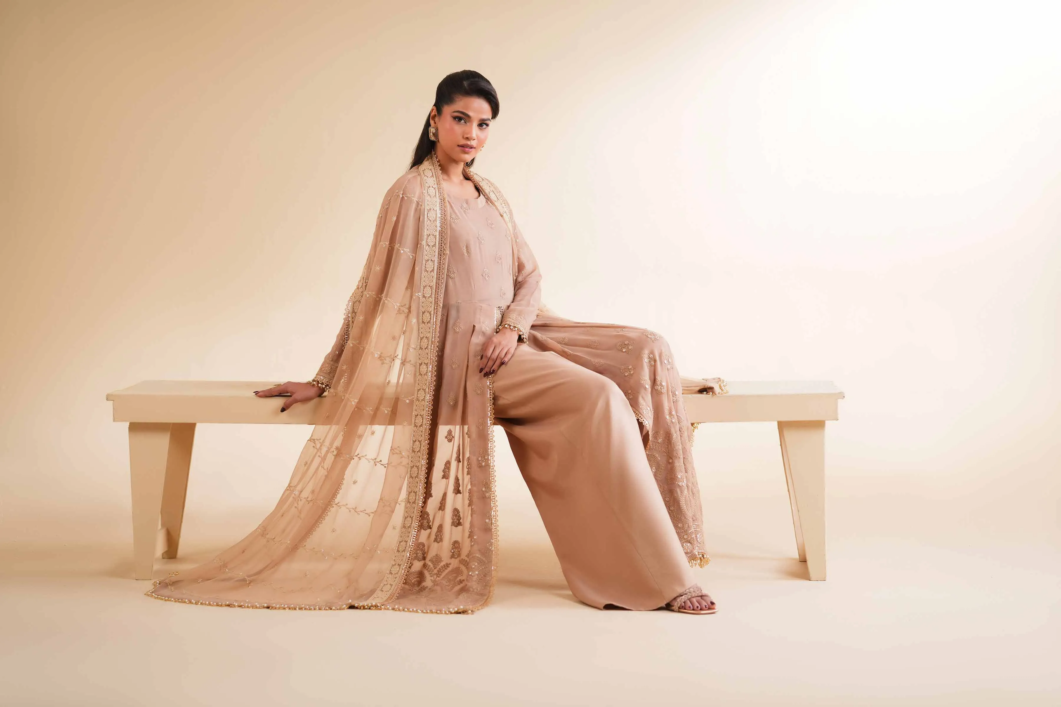 3 Piece - Dyed Embroidered Suit - 42501513