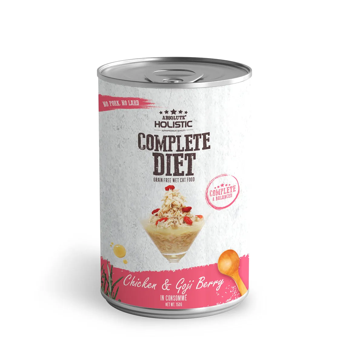Absolute Holistic Complete Diet Cat Chicken and Goji Berry Wet Food 150g x 24