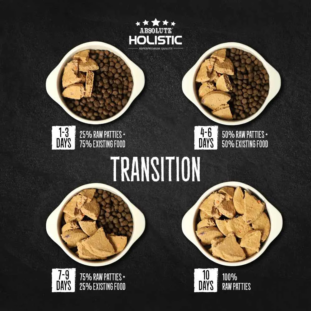 'BUNDLE DEAL': Absolute Holistic Patties Lamb & Tuna Grain-Free Freeze-Dried Dog Food 12.7oz