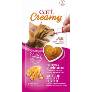Catit Creamy Lickable Chicken Shrimp Cat Treats 5 Pack