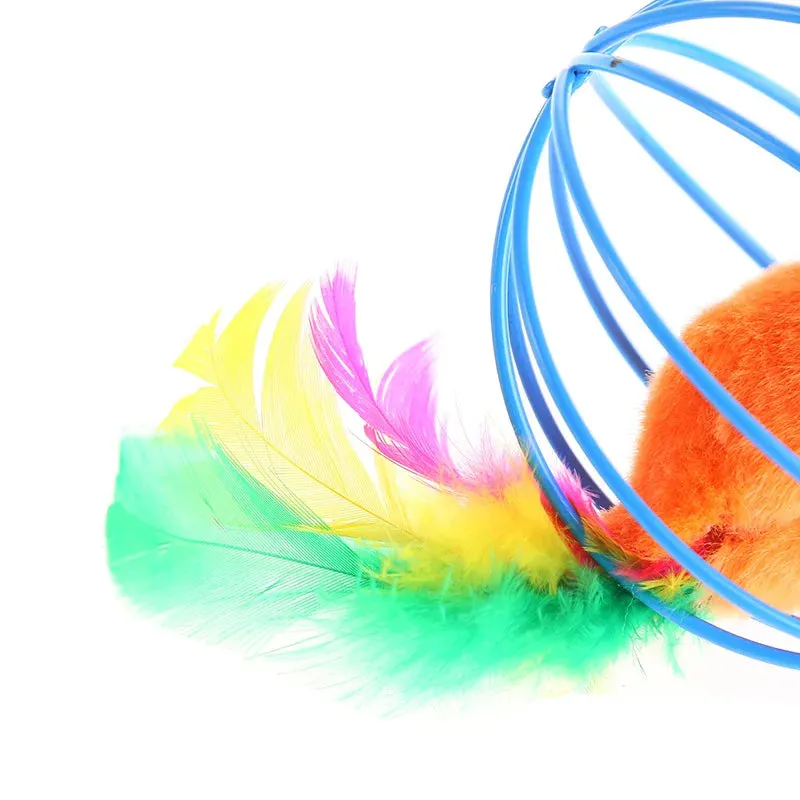 Colourful Feather Mouse Toy for Cats 6cm
