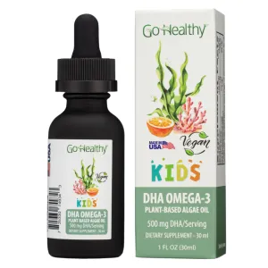 DHA Omega 3 for Kids, Toddlers & Infants - Vegan, Vegetarian, Non-GMO, Fish Oil Alternative, Organic Orange Flavor, 30-60 Servings