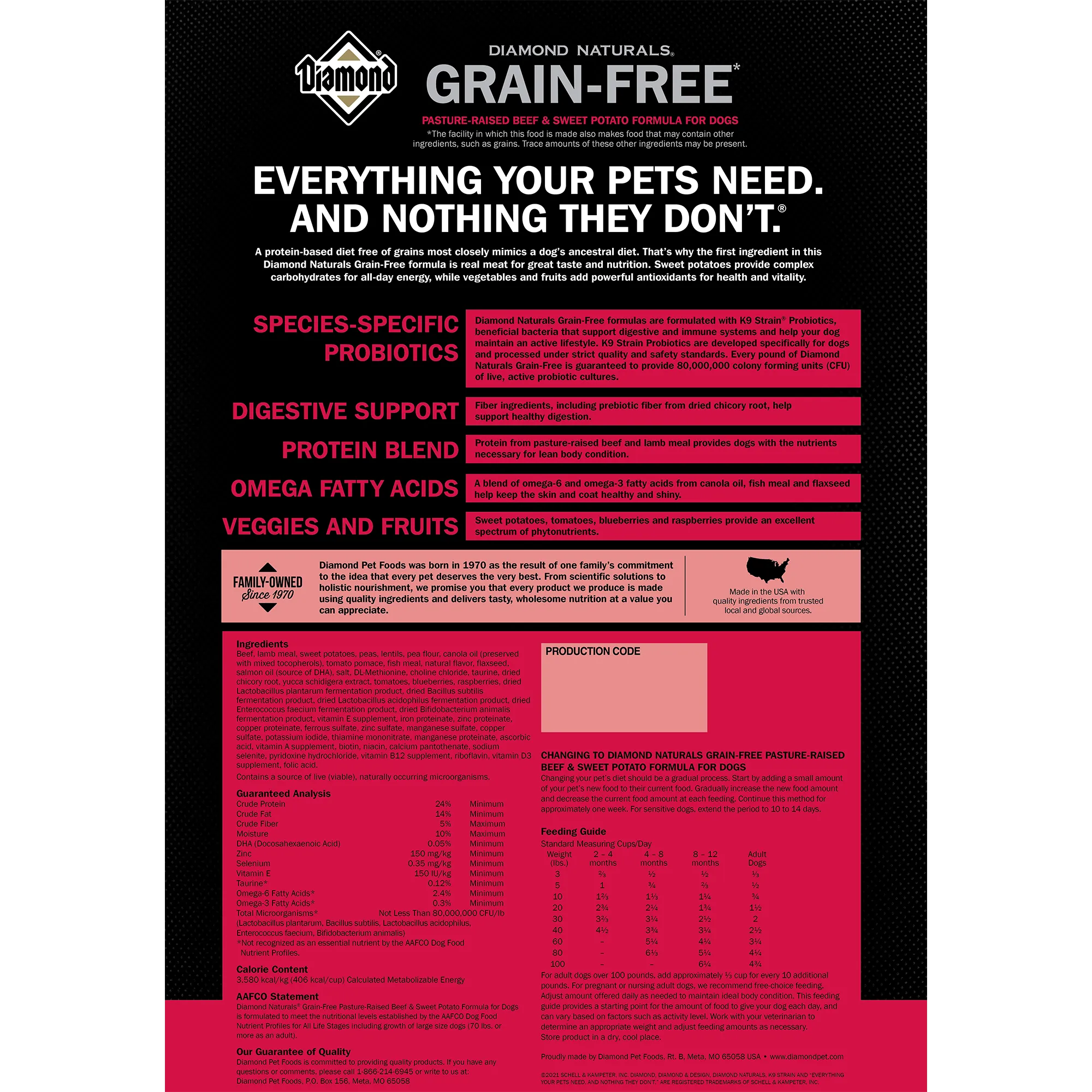Diamond Naturals Grain Free Dog Food, Beef and Sweet Potato, 28-lb Bag