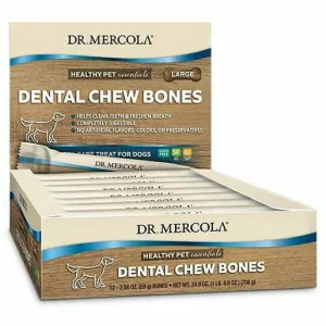 Dog Dental Chew Bones Large 2.08oz 12 pk By Dr. Mercola