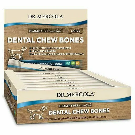 Dog Dental Chew Bones Large 2.08oz 12 pk By Dr. Mercola