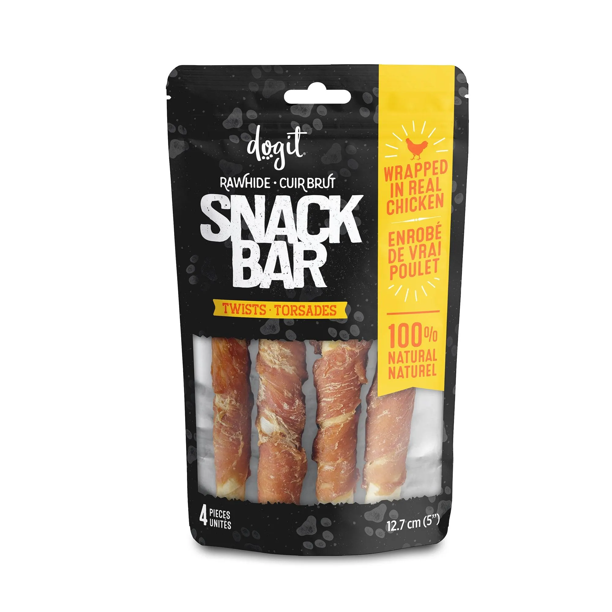 Dogit Snack Bar Dog Treats Chicken Rawhide Twist