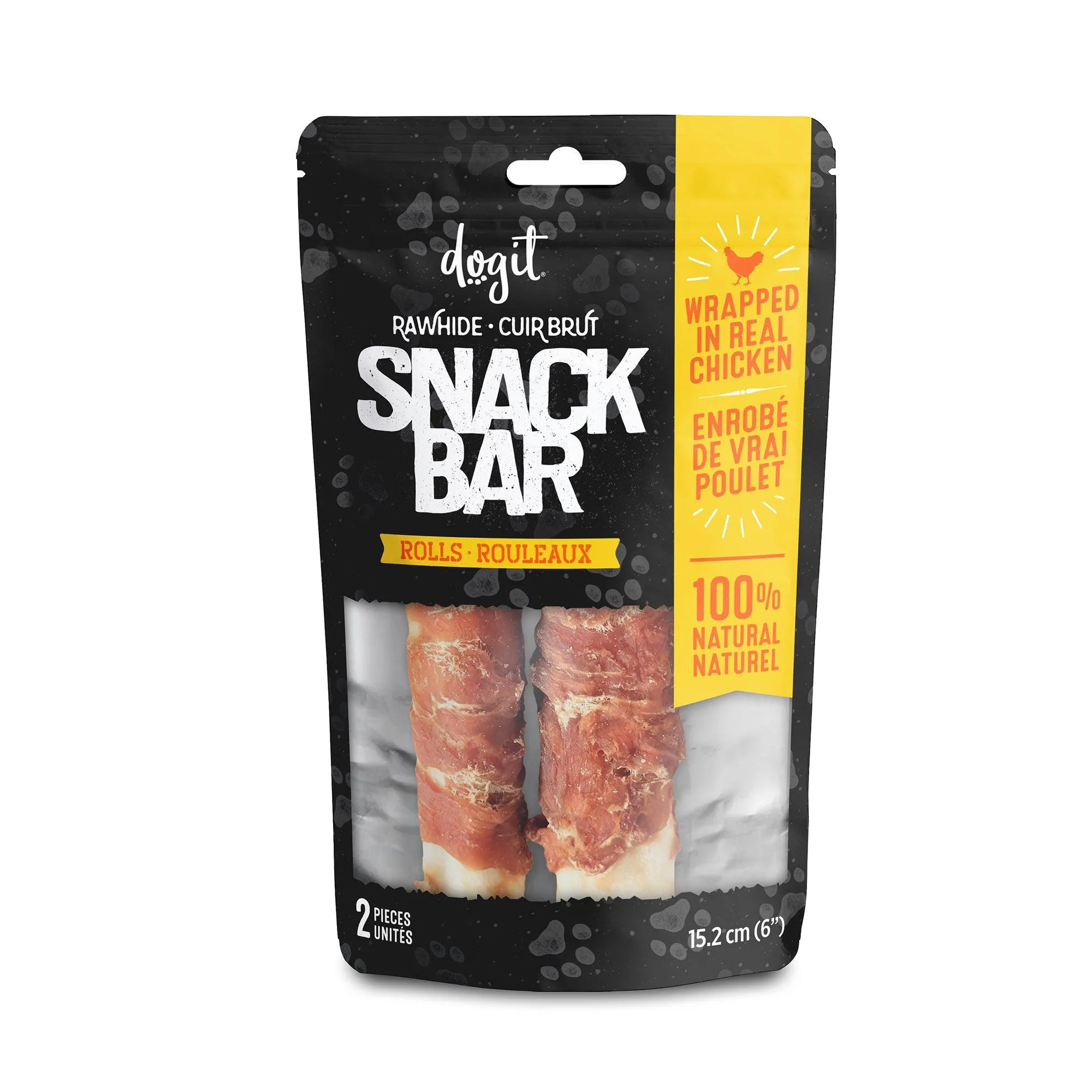 Dogit Snack Bar Dog Treats Chicken Rawhide Twist