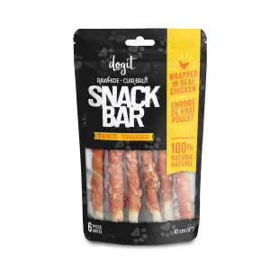 Dogit Snack Bar Dog Treats Chicken Rawhide Twist