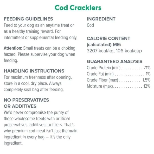 Dr. Marty Cod Cracklers Dog Treat 4-oz.