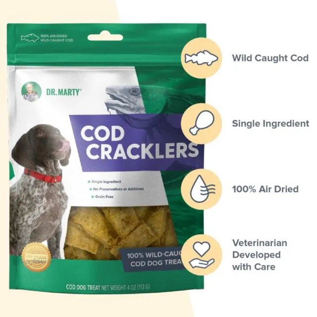 Dr. Marty Cod Cracklers Dog Treat 4-oz.
