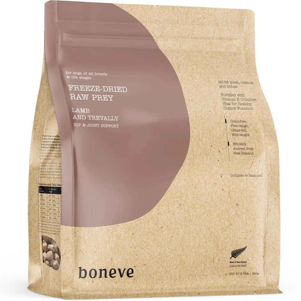 FREE SAMPLE (1 per order): Boneve Lamb & Trevally Hip & Joint Support Grain-Free Freeze-Dried Raw Dog Food 5g
