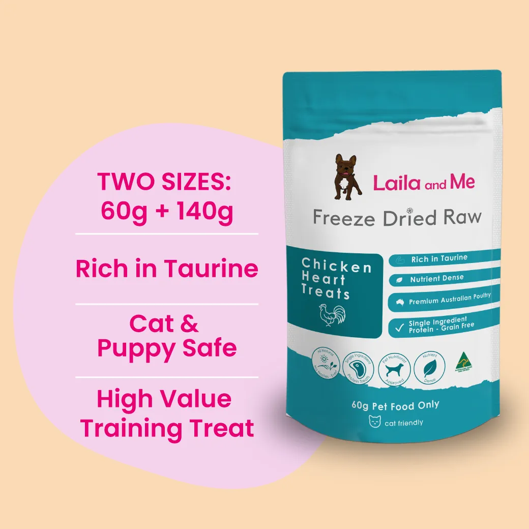 Freeze Dried Raw Chicken Hearts