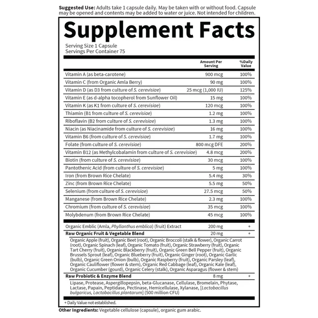 Garden of Life Vitamin Code Raw One for Women Multivitamin