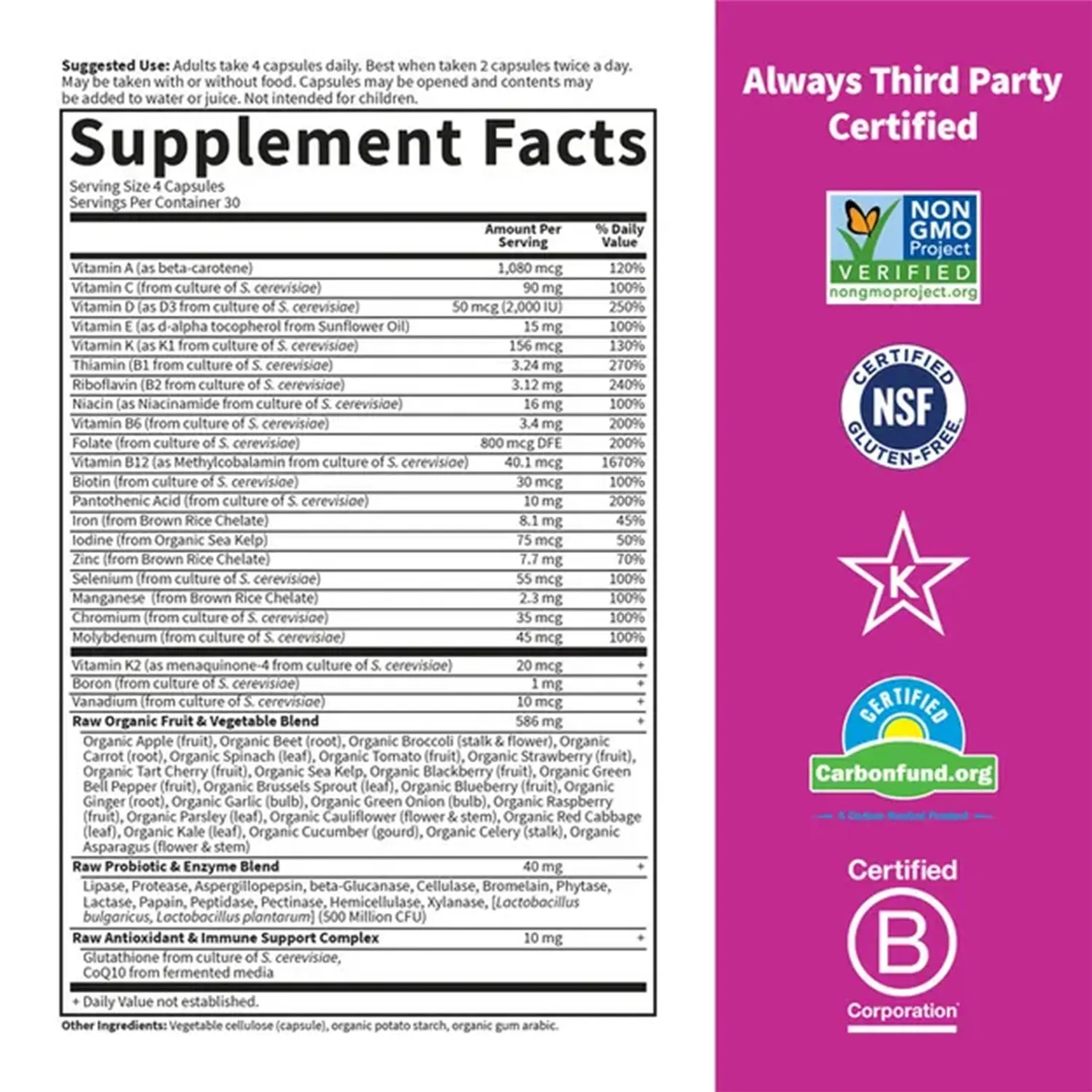 Garden of Life Vitamin Code Women Multivitamin 120 Capsules