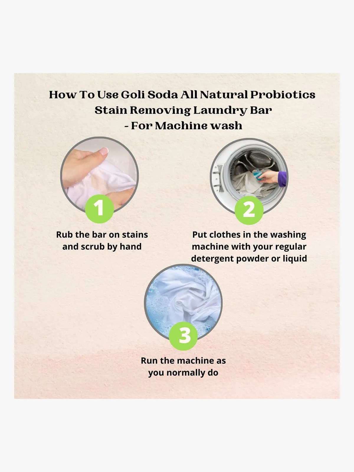 Goli Soda All Natural Probiotics Stain Removing Laundry Bar (Pack Of 3)