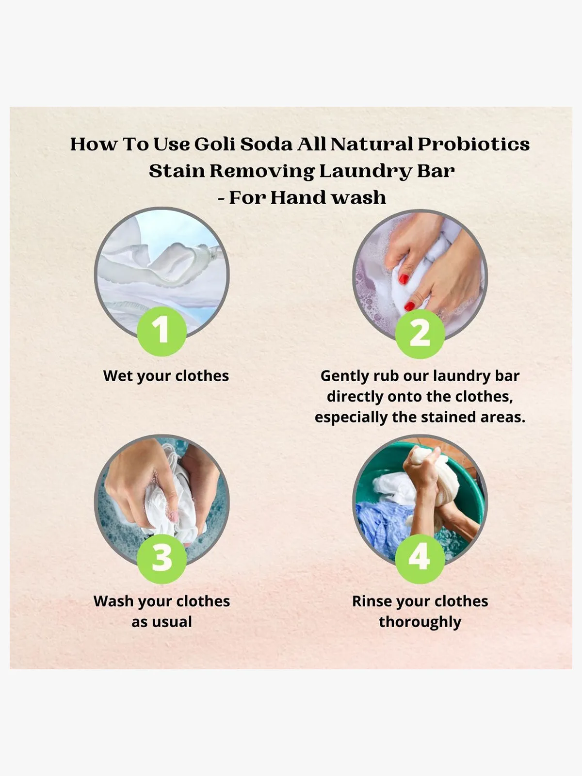 Goli Soda All Natural Probiotics Stain Removing Laundry Bar (Pack Of 3)