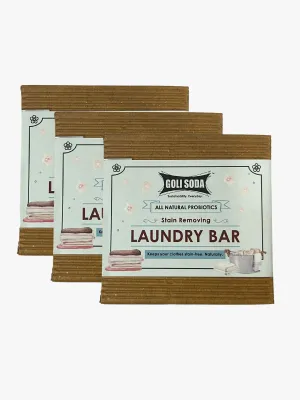 Goli Soda All Natural Probiotics Stain Removing Laundry Bar (Pack Of 3)
