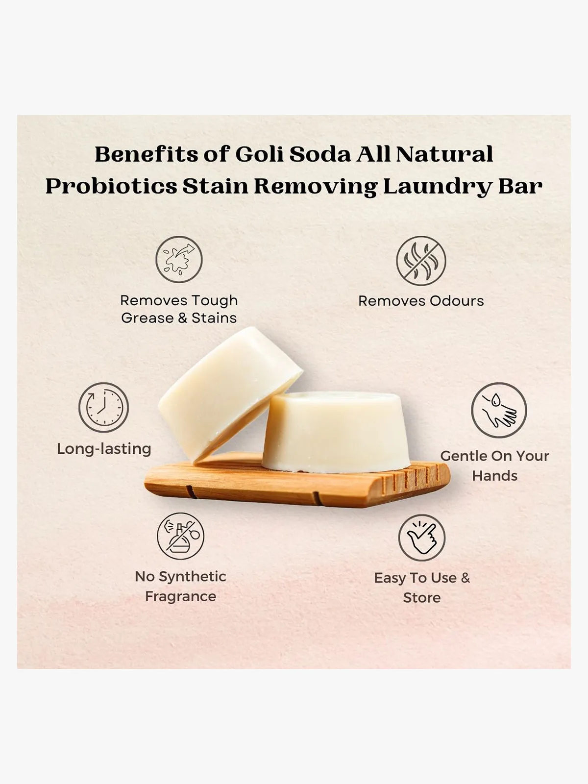 Goli Soda All Natural Probiotics Stain Removing Laundry Bar (Pack Of 3)