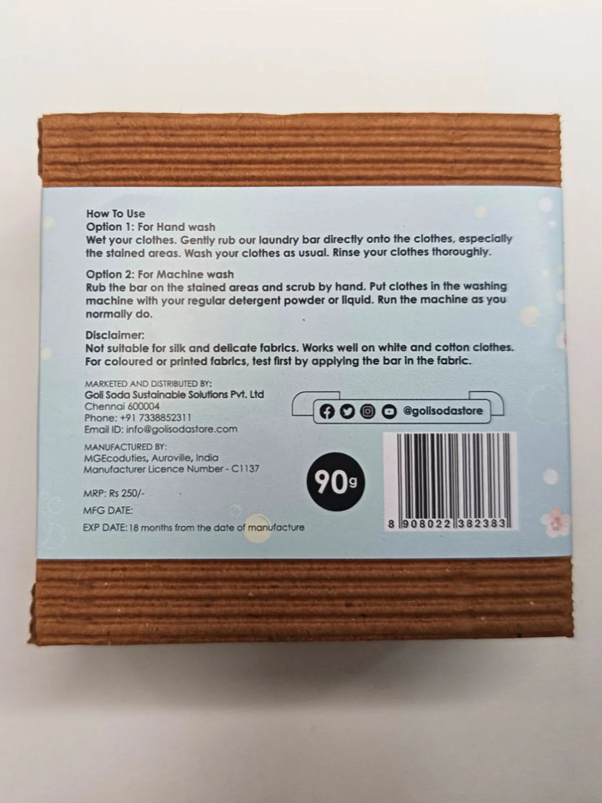Goli Soda All Natural Probiotics Stain Removing Laundry Bar (Pack Of 3)