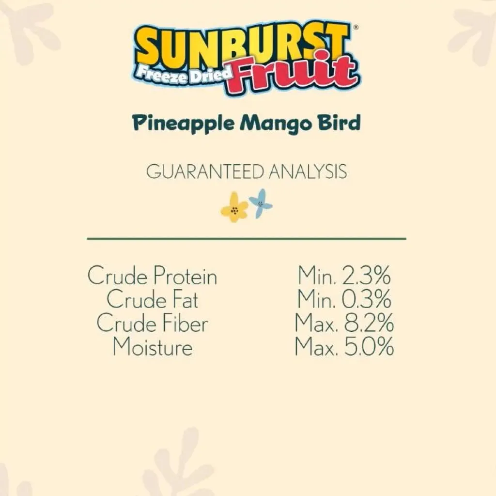 Higgins Sunburst Freeze Dried Fruit Pineapple Mango Treats For Birds 0.5 oz