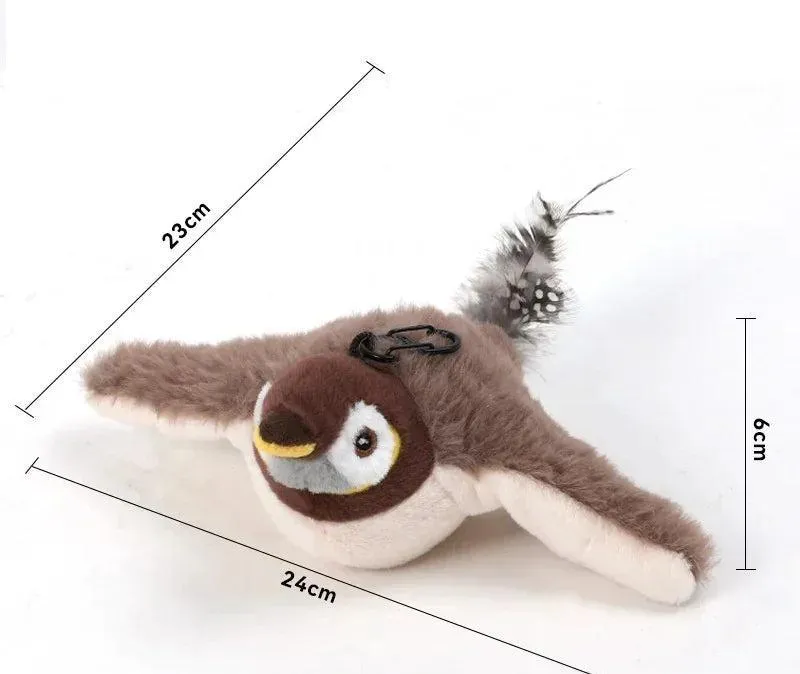 Interactive Rechargeable Cat Toy : Chirping Flapping Animals with Catnip