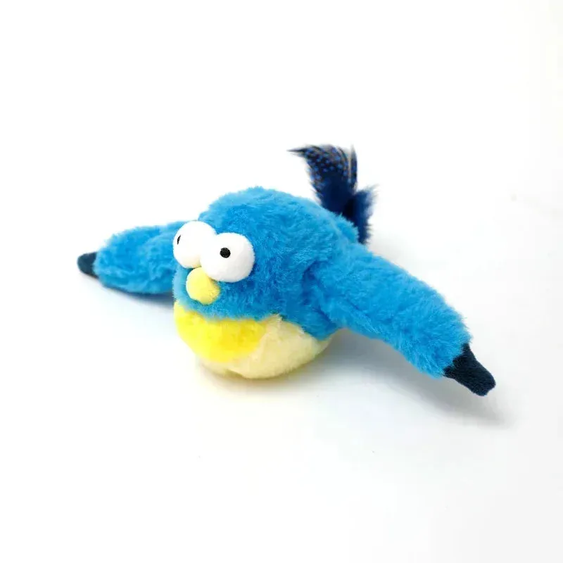 Interactive Rechargeable Cat Toy : Chirping Flapping Animals with Catnip