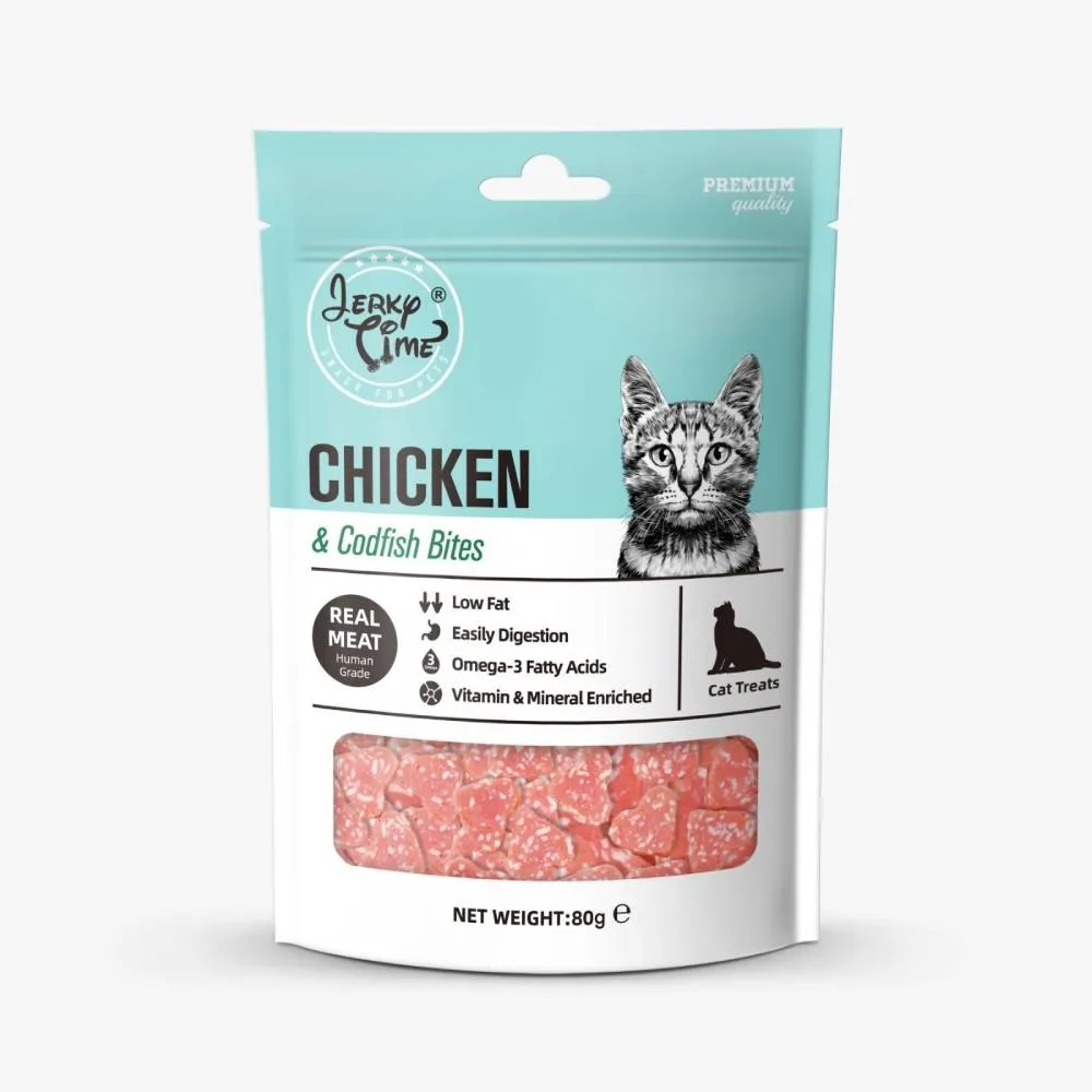 Jerky Time Cat Chicken & Codfish Bites 80g