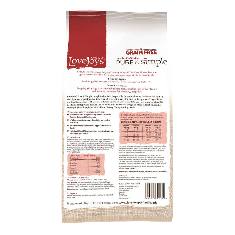 Lovejoys Salmon Pure & Simple Grain Free Complete Adult Dog Food