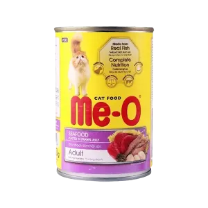 Me-o Cat Food Seafood Platter In Prawn Jelly 400g Tin