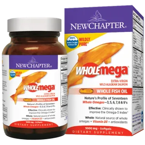 New Chapter Wholemega Whole Fish Oil Extra-Virgin Wild Alaskan Salmon