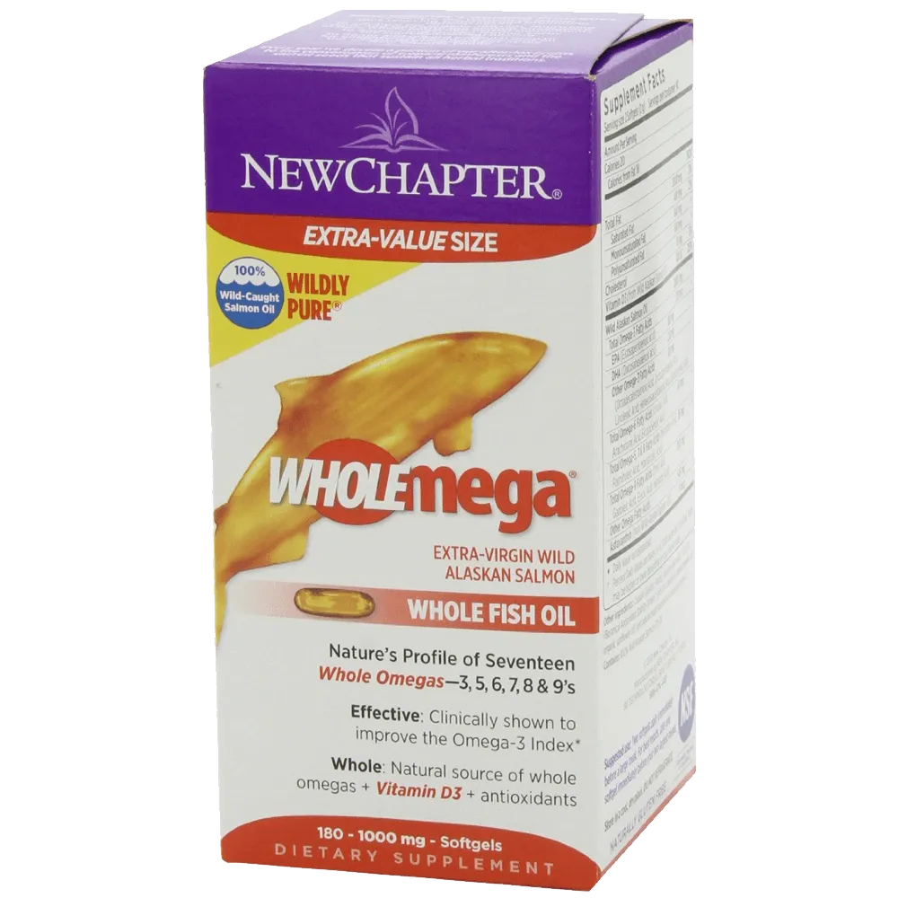 New Chapter Wholemega Whole Fish Oil Extra-Virgin Wild Alaskan Salmon