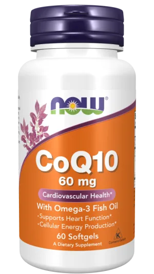 Now CoQ10 With Omega-3 Fish Oil 60mg