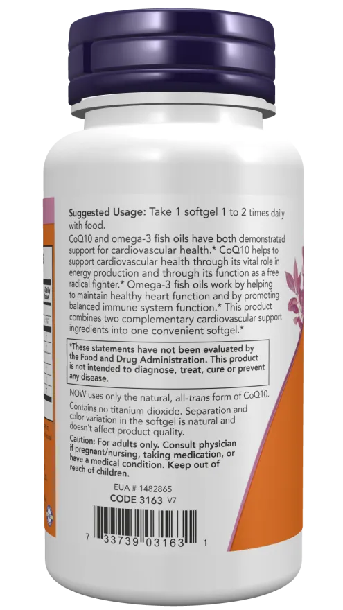 Now CoQ10 With Omega-3 Fish Oil 60mg