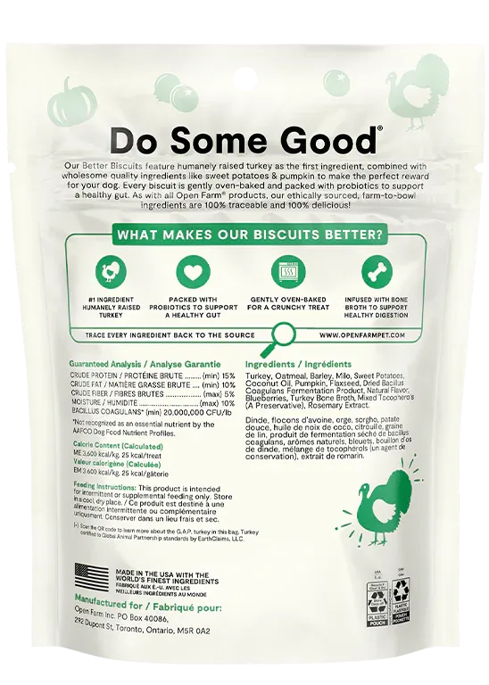 Open Farm - Better Biscuit - Turkey & Oatmeal Dog Treats
