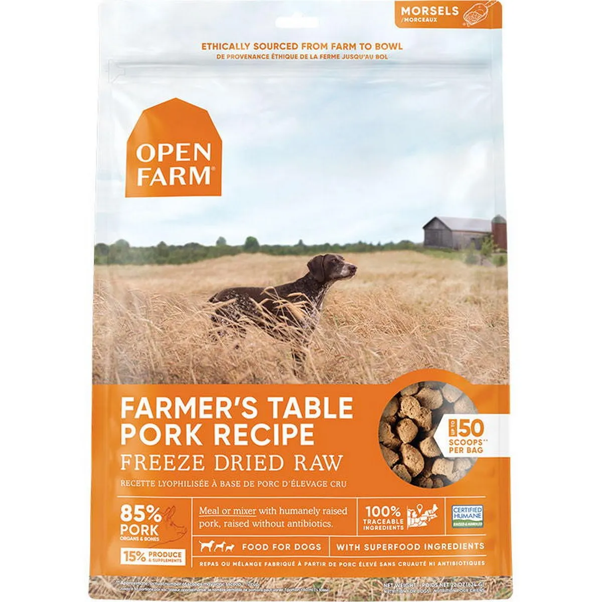 Open Farm Freeze Dried Raw Farmer's Table Pork Dog Food 22oz