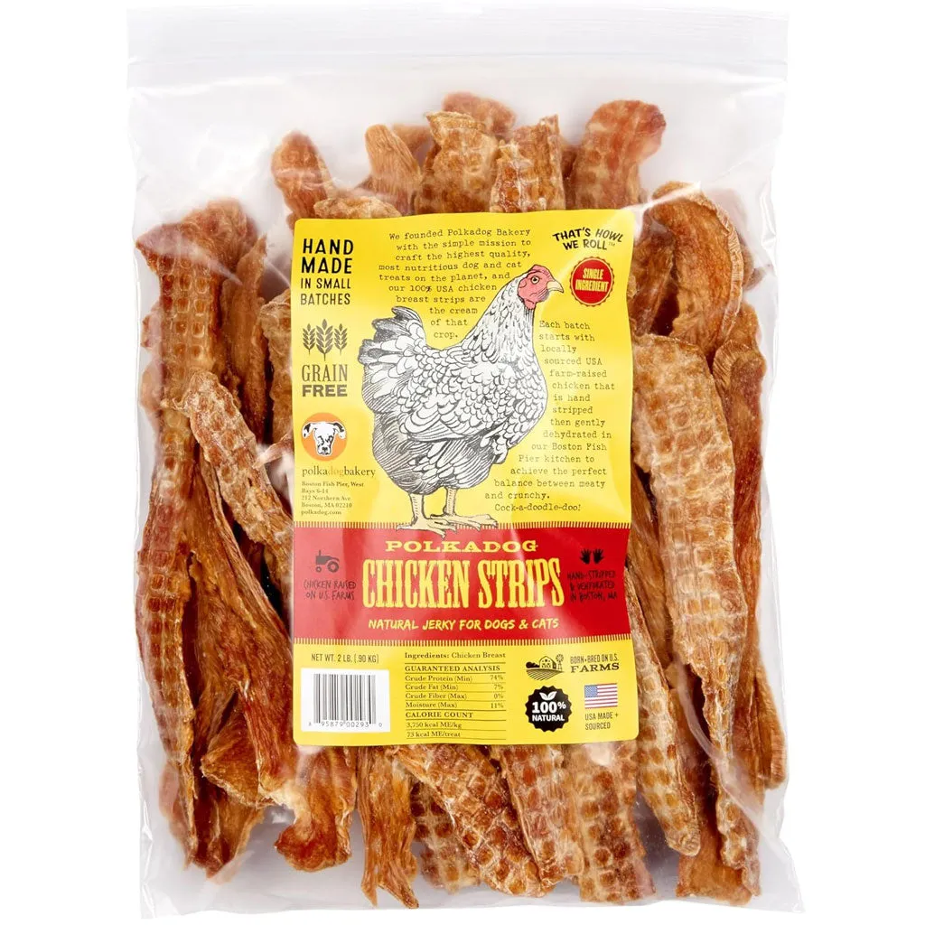 Polkadog Chicken Strips Natural Jerky For Dogs & Cats