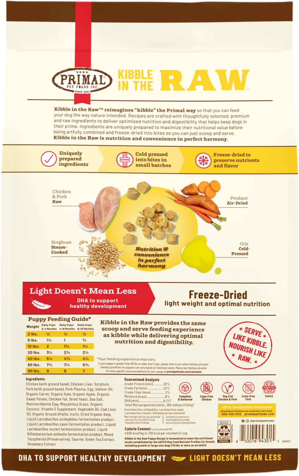Primal Kibble in the Raw Freeze-Dried Chicken & Pork - Puppy Food