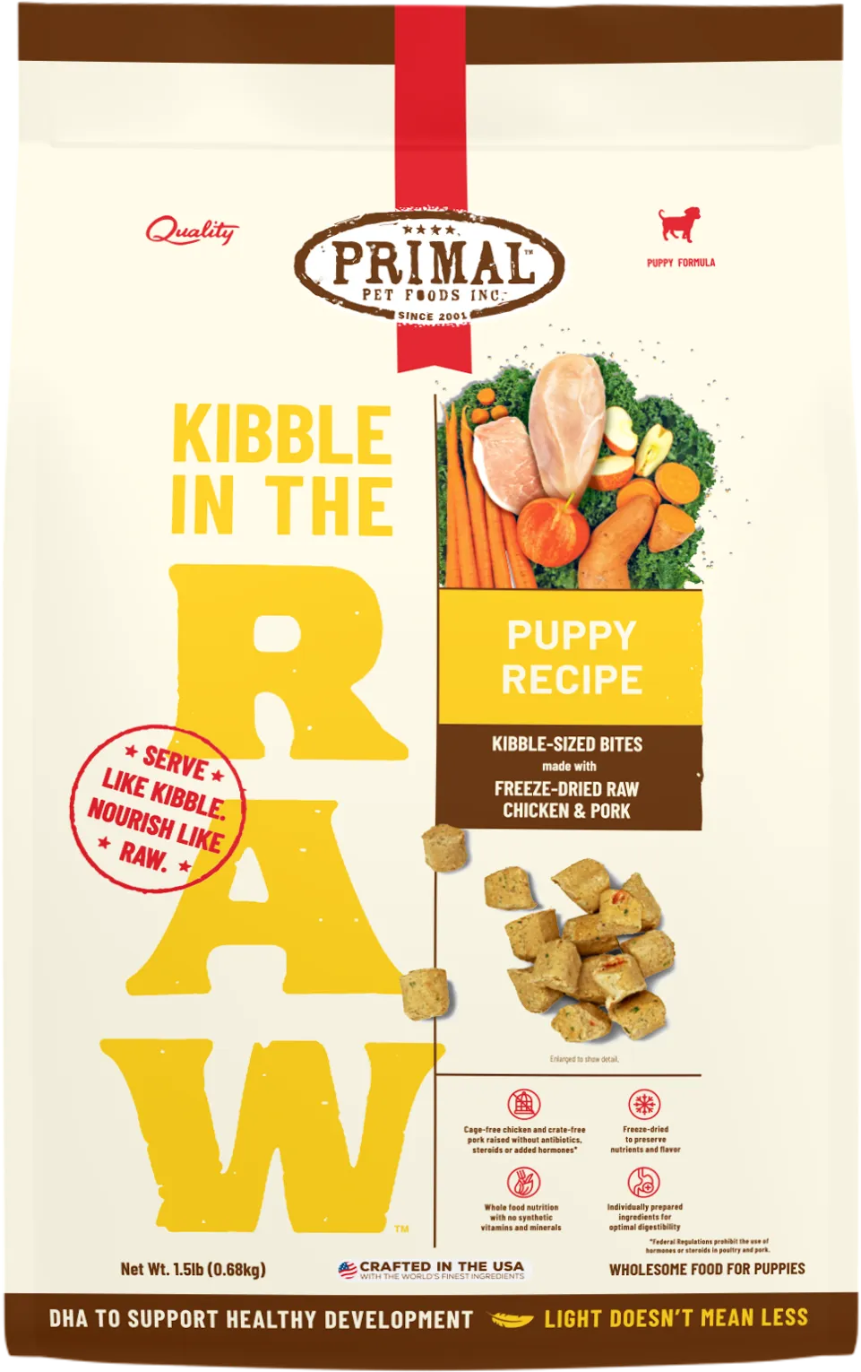 Primal Kibble in the Raw Freeze-Dried Chicken & Pork - Puppy Food
