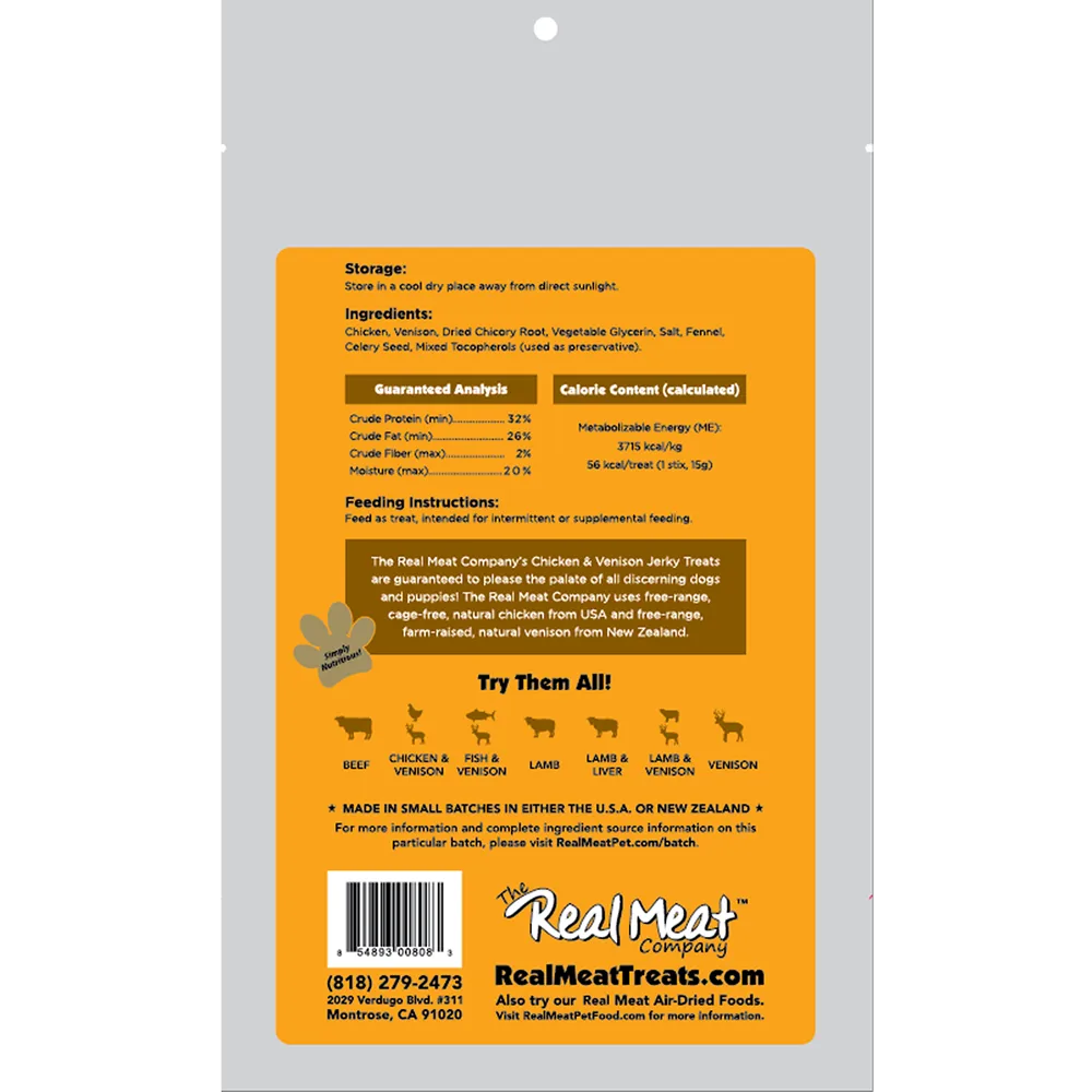 Real Meat Chicken & Venison Jerky Treats