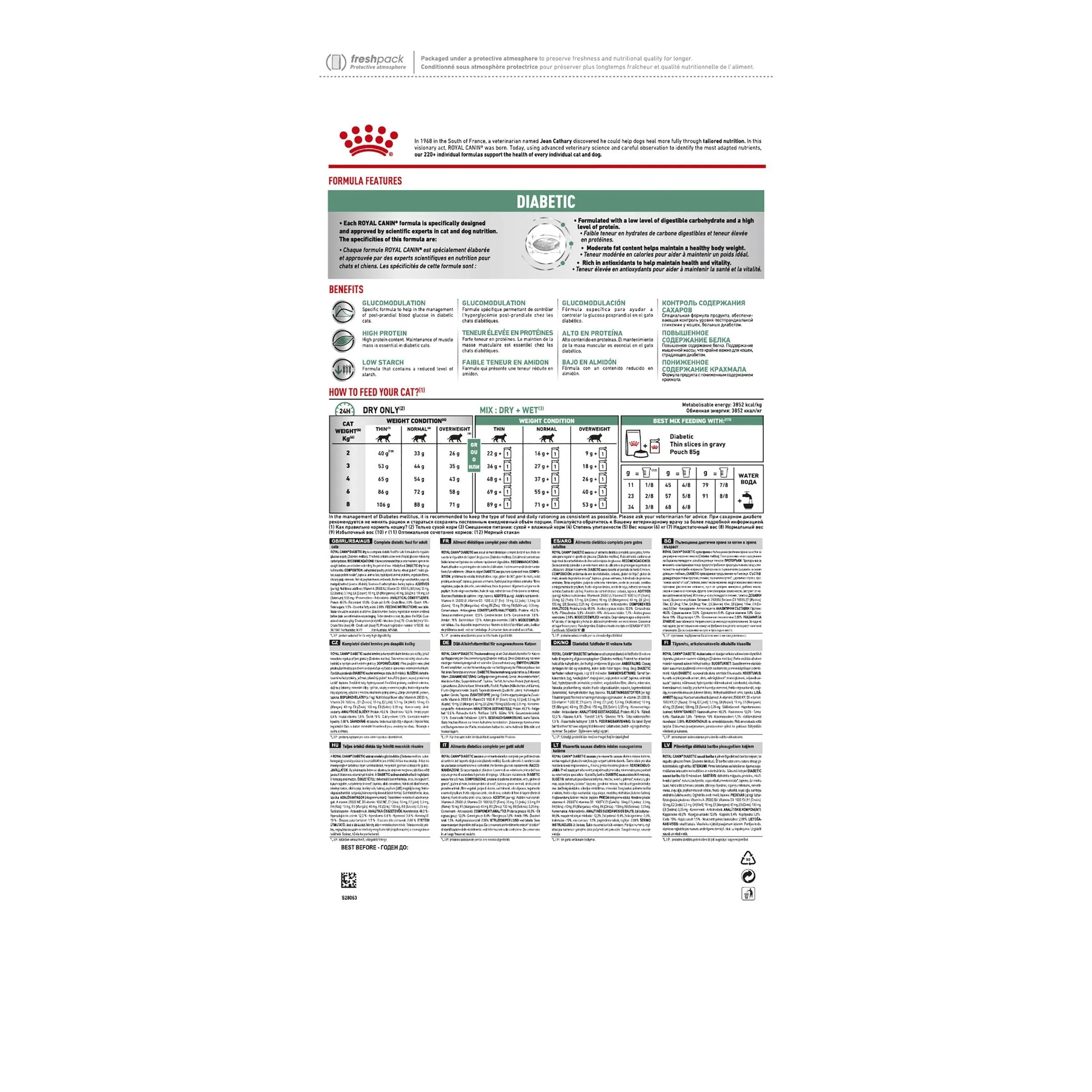 Royal Canin Veterinary Diet Cat Diabetic Dry Food 1.5kg