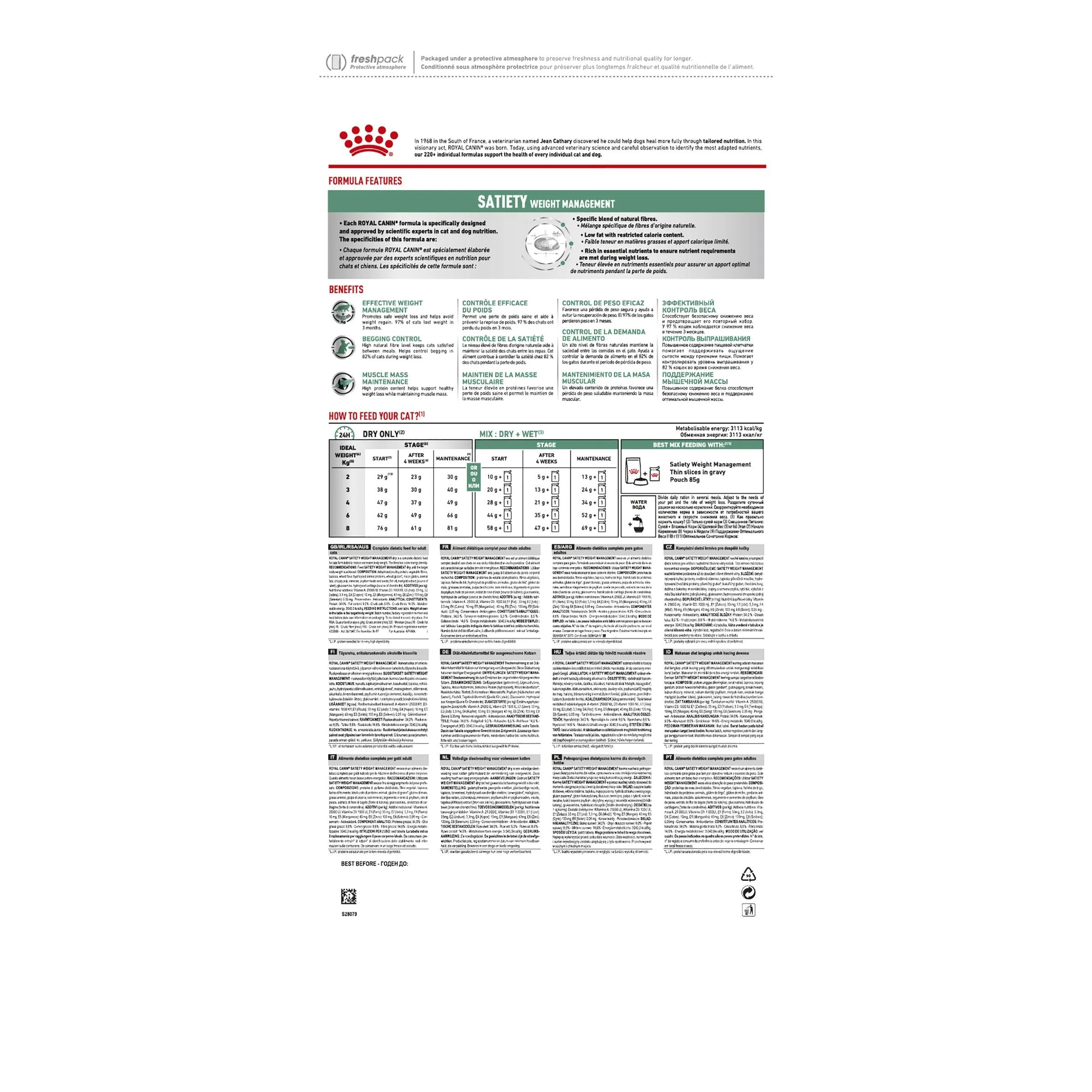 Royal Canin Veterinary Diet Cat Satiety Dry Food 1.5kg