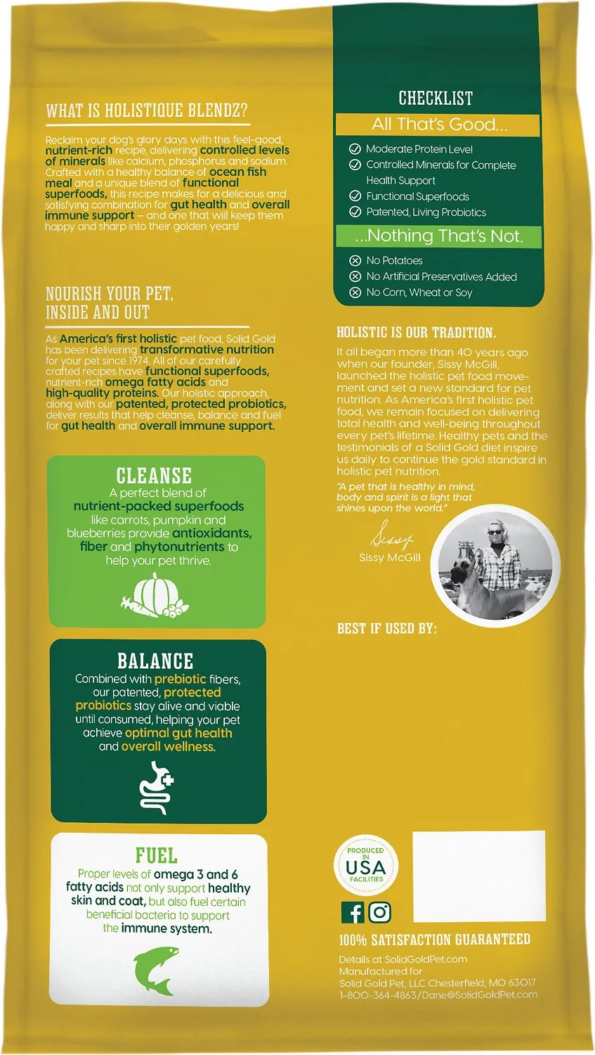 Solid Gold Holistique Blendz Oatmeal Barley & Ocean Fish Complete Health Dog Food