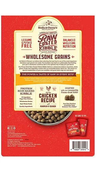 Stella & Chewy's Raw Coated Kibble with Wholesome Grains: Cage-Free Chicken Recipe