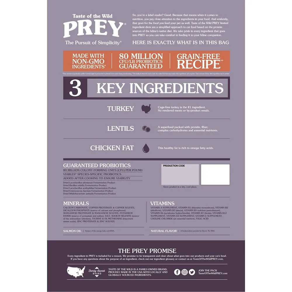 Taste of the Wild Prey Turkey Dry Cat Food