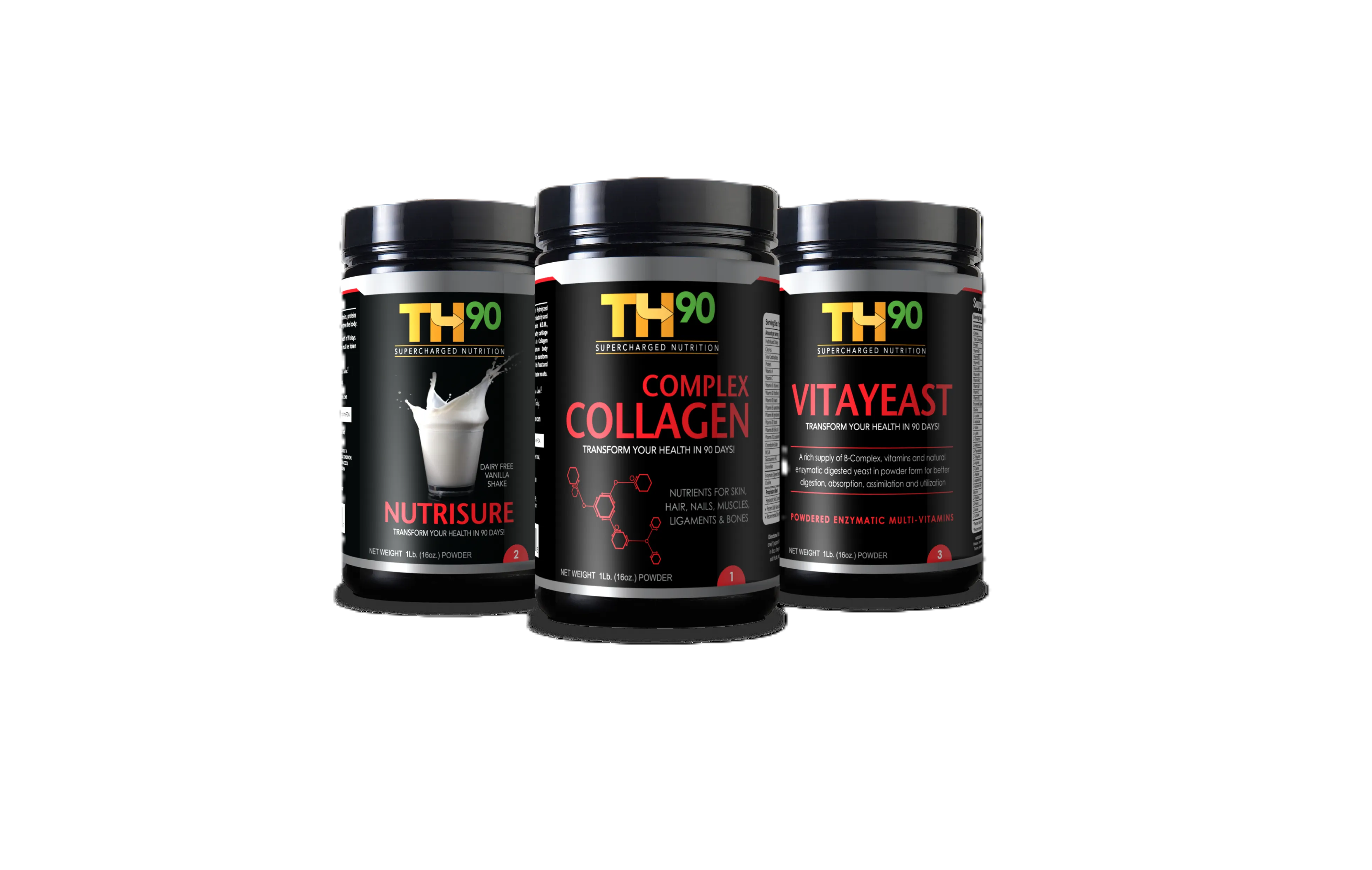 TH90 Kit - Vanilla   Collagen   Brewer's Yeast - 1Lb. (16OZ) Nutrition Shake
