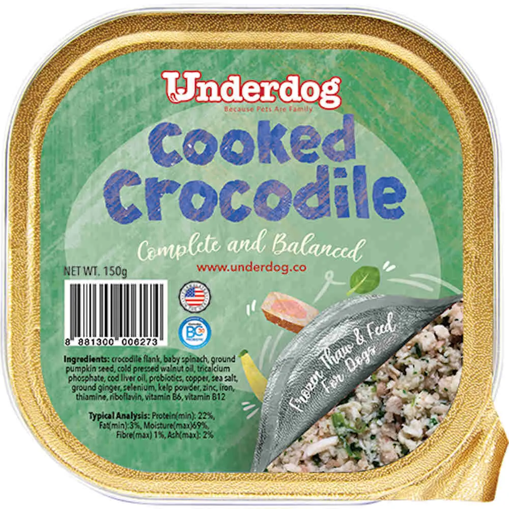 Underdog Cooked Crocodile Complete & Balanced Frozen Dog Food 1.2kg