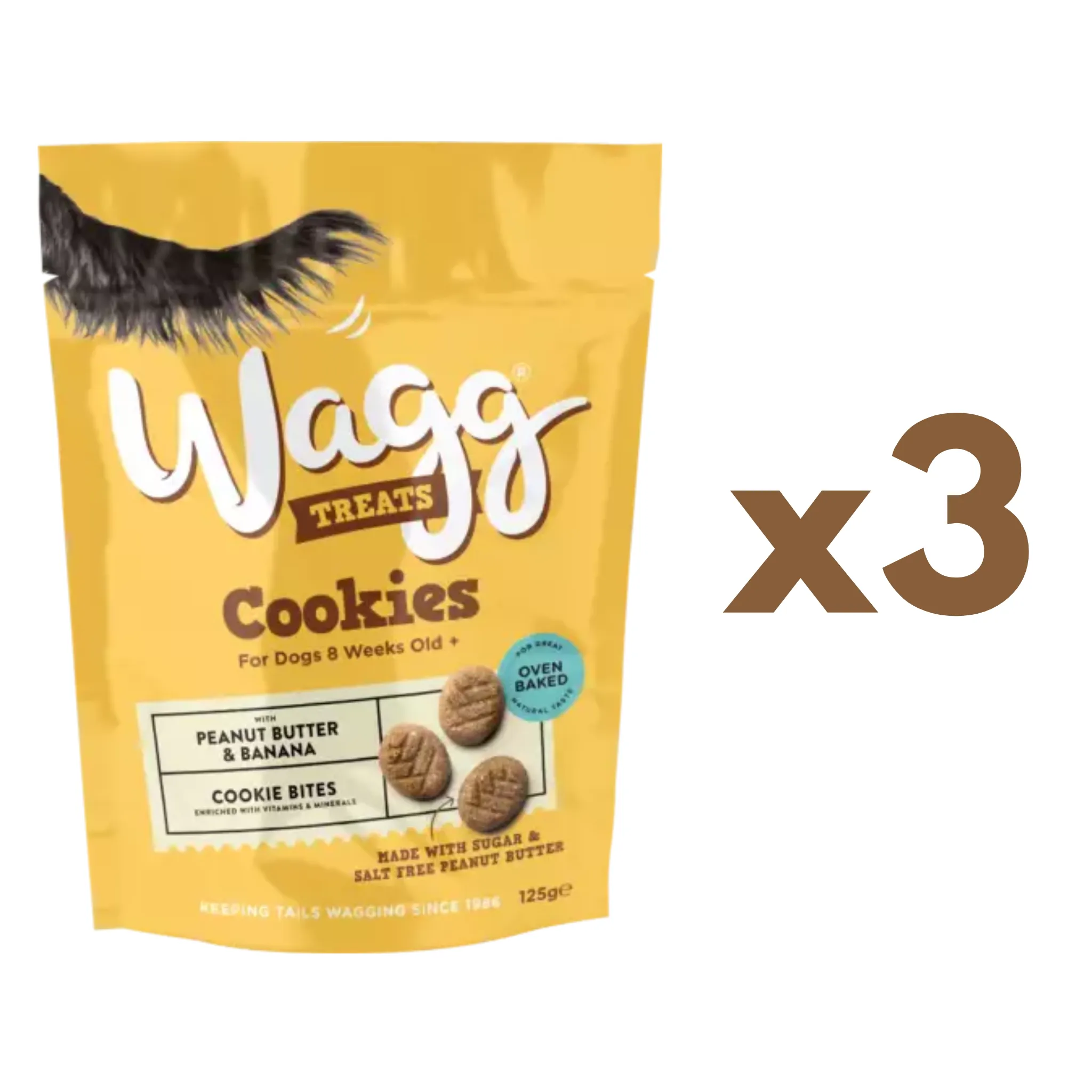 Wagg Dog Cookies Peanut Butter & Banana Treats 125g
