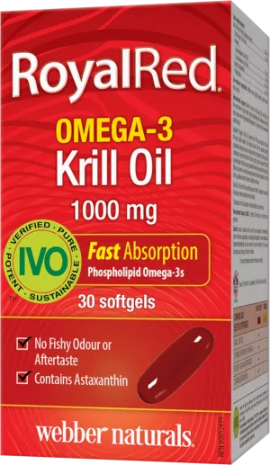 Webber Naturals Royal Red Omega-3 Krill Oil, 1000mg, 30 softgels