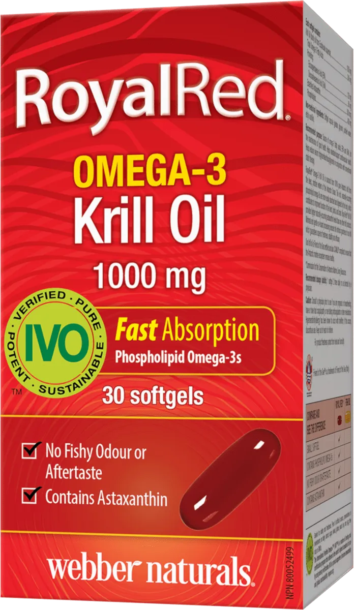 Webber Naturals Royal Red Omega-3 Krill Oil, 1000mg, 30 softgels