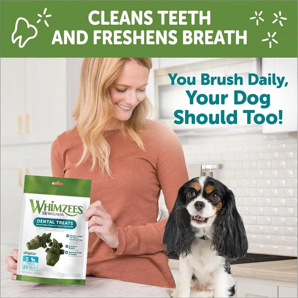 Whimzees by Wellness Alligator Natural Grain-Free Dental Chews For Small Breed Dogs (24 count)